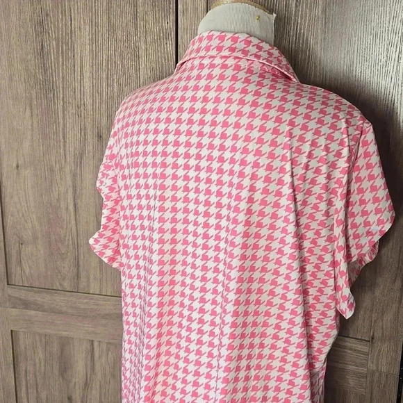 Women golf Activewear polo modern design pink & white shirt - Picture 6 of 9